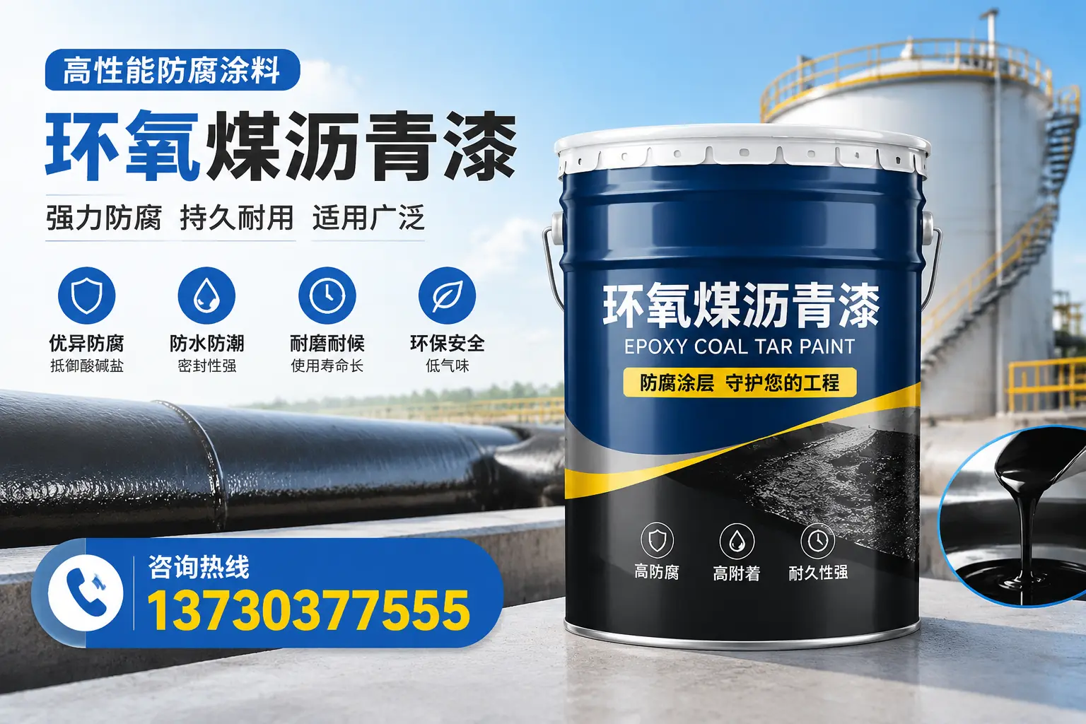 环氧煤沥青漆的耐久性分析，适合白杨的使用场景